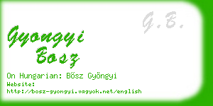 gyongyi bosz business card